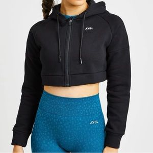 AYBL Black Cropped Hoodie